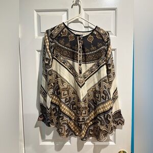 Hale Bob silk shirt blouse long sleeve M